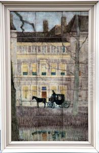 A Rozenburg Pottery Tile Picture Of 15 Tiles by Hendrik David Schild
