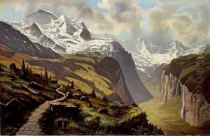 Blick Ins Lauterbrunnental Mit Wengernalp, Jungfrau, Gross- Und Breithorn