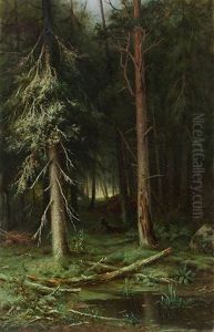 Waldinneres by Andrej Nikolajevich Schilder