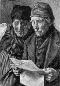 Lesendes Bauernpaar by Hans Schildknecht