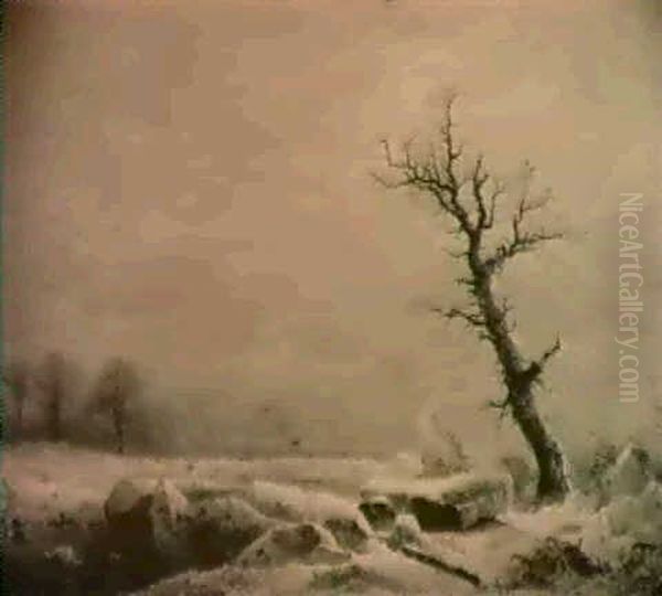 Winterlandschaft Mit Bach - view 1