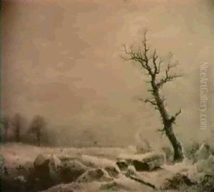 Winterlandschaft Mit Bach by Heinrich Schilking