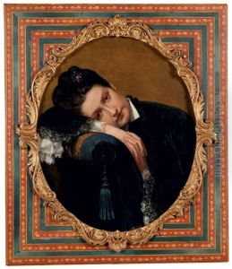 Elegante Portant Une Pensee Dans Les Cheveux by Adolf Schill