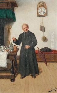 Avant Le Sermon (+ Apres Le Repas; Pair) by Adolf Schill