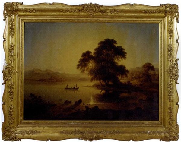 Crossing A Lake At Sunset - view 1
