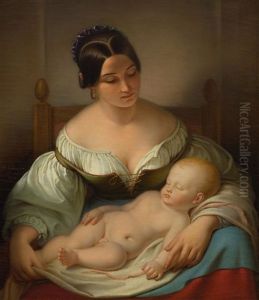 Mother And Child by Ferdinand Schimon