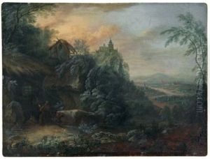 Die Versuchung Des Heiligen Antonius  (+ Waldlandschaft Mit Monch Und Nonne Im Gesprach, Smllr; Pair)