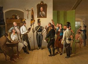 Der Schwur Zur Fahne Des Kurassierregiments Kaiser Ferdinand by Carl Schindler