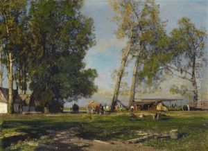 The Prater Gardens, Vienna by Emil Jacob Schindler