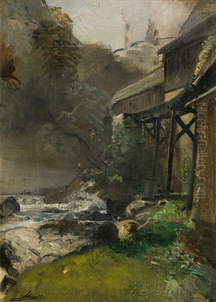 Mill Stream, Sketch - view 1