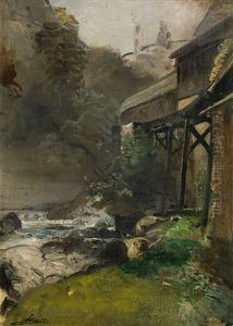 Mill Stream, Sketch by Emil Jacob Schindler