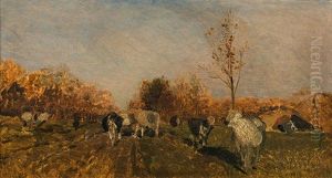 Landscape With Cattle by Emil Jacob Schindler