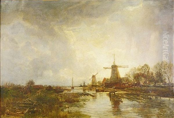Windmills In Dutch Countryside - view 1
