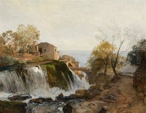 Mill In The Vale Di Breno Near Ragusa by Emil Jacob Schindler