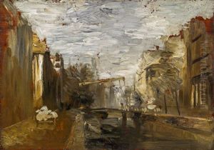 Gracht In Amsterdam by Emil Jacob Schindler