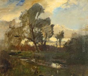 Scene From The Prater And Ducks In A River By A Farmhouse (2 Works)