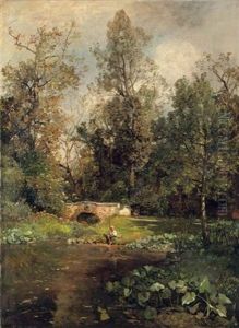 Landschaft Bei Hacking - Landscape At Hacking by Emil Jacob Schindler