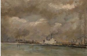 Before The Factories At Kaisermuhlen by Emil Jacob Schindler