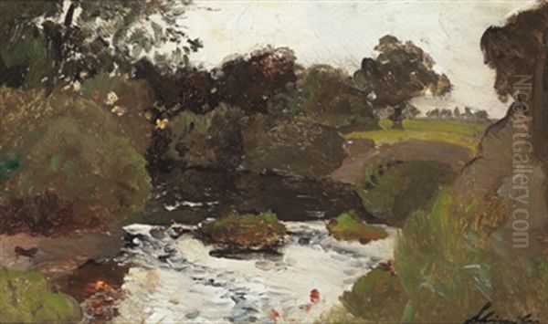 Landschaft An Einem Bach, Studie Aus Plankenberg - view 1