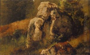 Felsen In Wiesenlandschaft by Emil Jacob Schindler