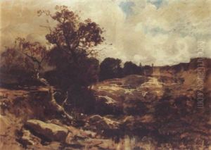 A Study For A River Landscape by Emil Jacob Schindler