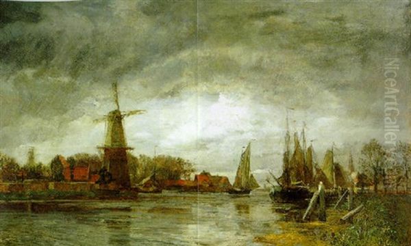 Hollandische Landschaft Mit Windmuhle - view 1