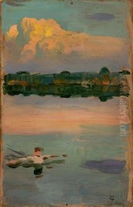 In The Evening Ii (otterwisch Near Leipzig) by Osmar Schindler