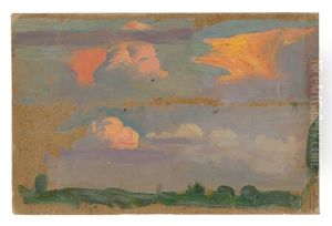 Red Evening Clouds (study) by Osmar Schindler