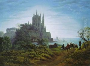 Ein Gotischer Dom Auf Einem Felsen Uber Dem Meer