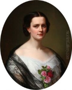 Portrait Of A Young Woman by August Heinrich Georg Schiott