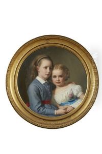 Portrait De Deux Enfants by August Heinrich Georg Schiott