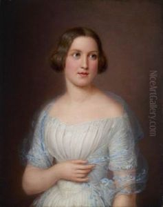 Portraet Af Nanna Georgine Emilie Hille, Datter Af Slagtermester Johan Georg Christopher Hille Og Anne Marie Cathrine Poulsen by August Heinrich Georg Schiott