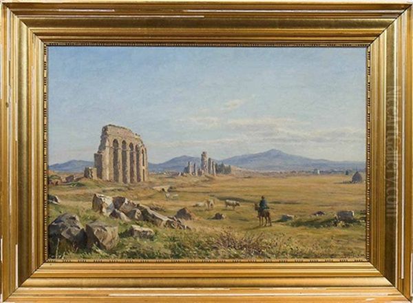 Ruined Aquaduct In The Roman Campagna - view 1