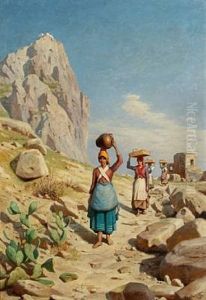 Young Woman At Capri by Niels Frederik Schiottz-Jensen