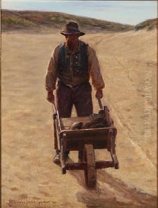 A Fisherman With A Wheelbarrow