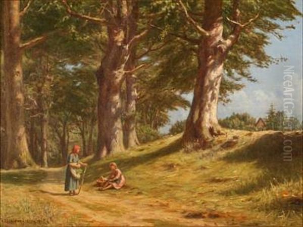 Two Women On A Forest Road - view 1