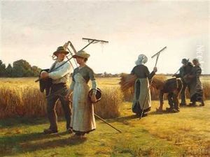 Hostfolk, Der Gaa Hjem Om Aftenen by Niels Frederik Schiottz-Jensen