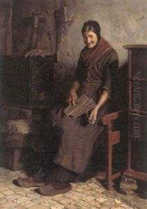 Interior Med Kone, Der Karter Uld by Niels Frederik Schiottz-Jensen