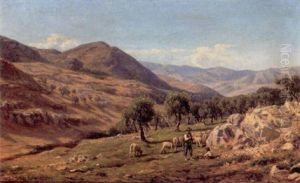 Italiensk Bjerglandskab Ved Anticoli by Niels Frederik Schiottz-Jensen