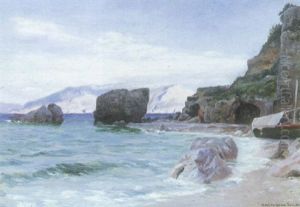 Strandparti, Motiv Fra Capri by Niels Frederik Schiottz-Jensen