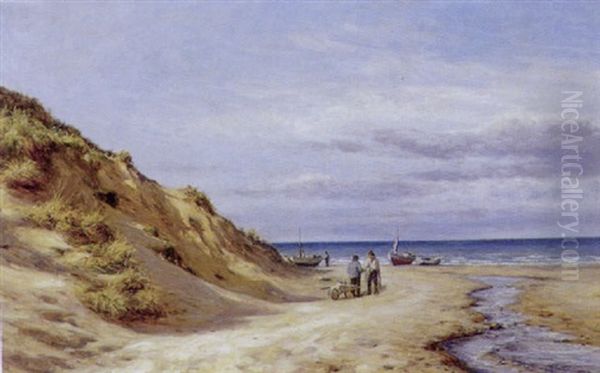 Fiskere Ved Deres Bade Pa Stranden - view 1