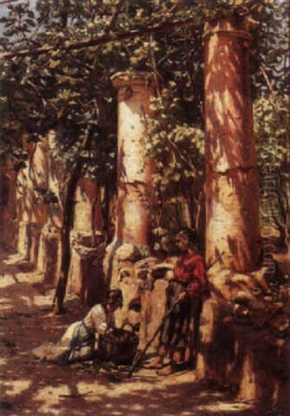 Two Young Girls Under The Vines, Capri - view 1