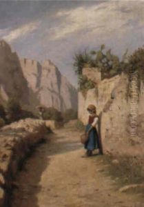 Den Lille Pige Med Vankrukken by Niels Frederik Schiottz-Jensen