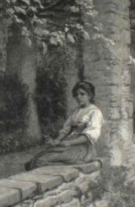 Siddende Italienerinde Pa Loggia by Niels Frederik Schiottz-Jensen