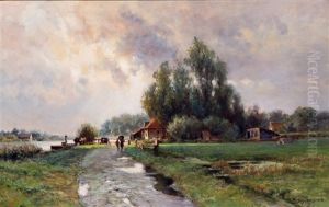 Polderlandschap Met Een Straaltje Zonneschijn