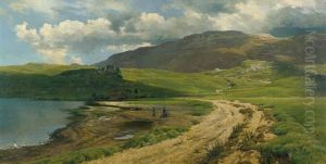 Gewitterstimmung Am Loch Assynt Im Schottischen Hochland by Carl Cowen Schirm