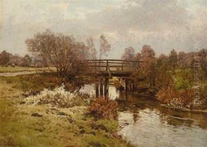 Landschaft Mit Brucke by Carl Cowen Schirm
