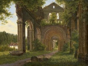 Ansicht Der Ruine Der Abteikirche Von Paulinzella by August Wilhelm Ferdinand Schirmer