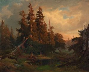 Waldlandschaft by August Wilhelm Ferdinand Schirmer