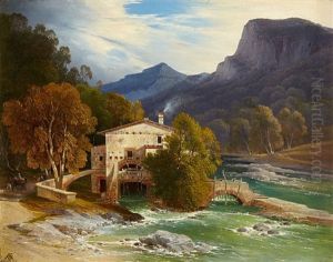 A Southern Valley With A Water Mill